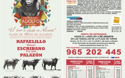 Próximo festejo 9 de agosto con toros de Adolfo Martín